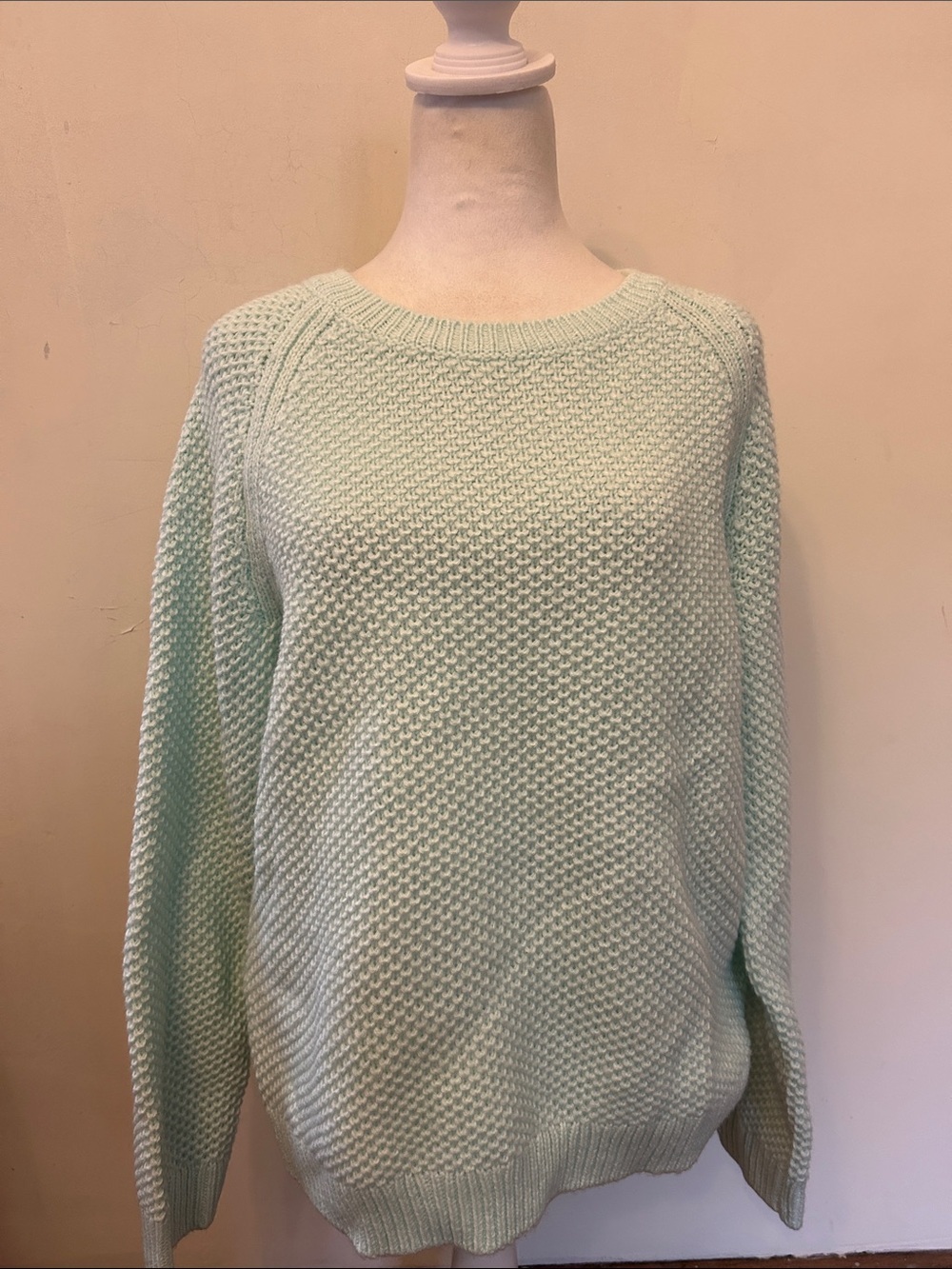Gap Light Mint Textured Knit Women's Sweater Size XL EUC